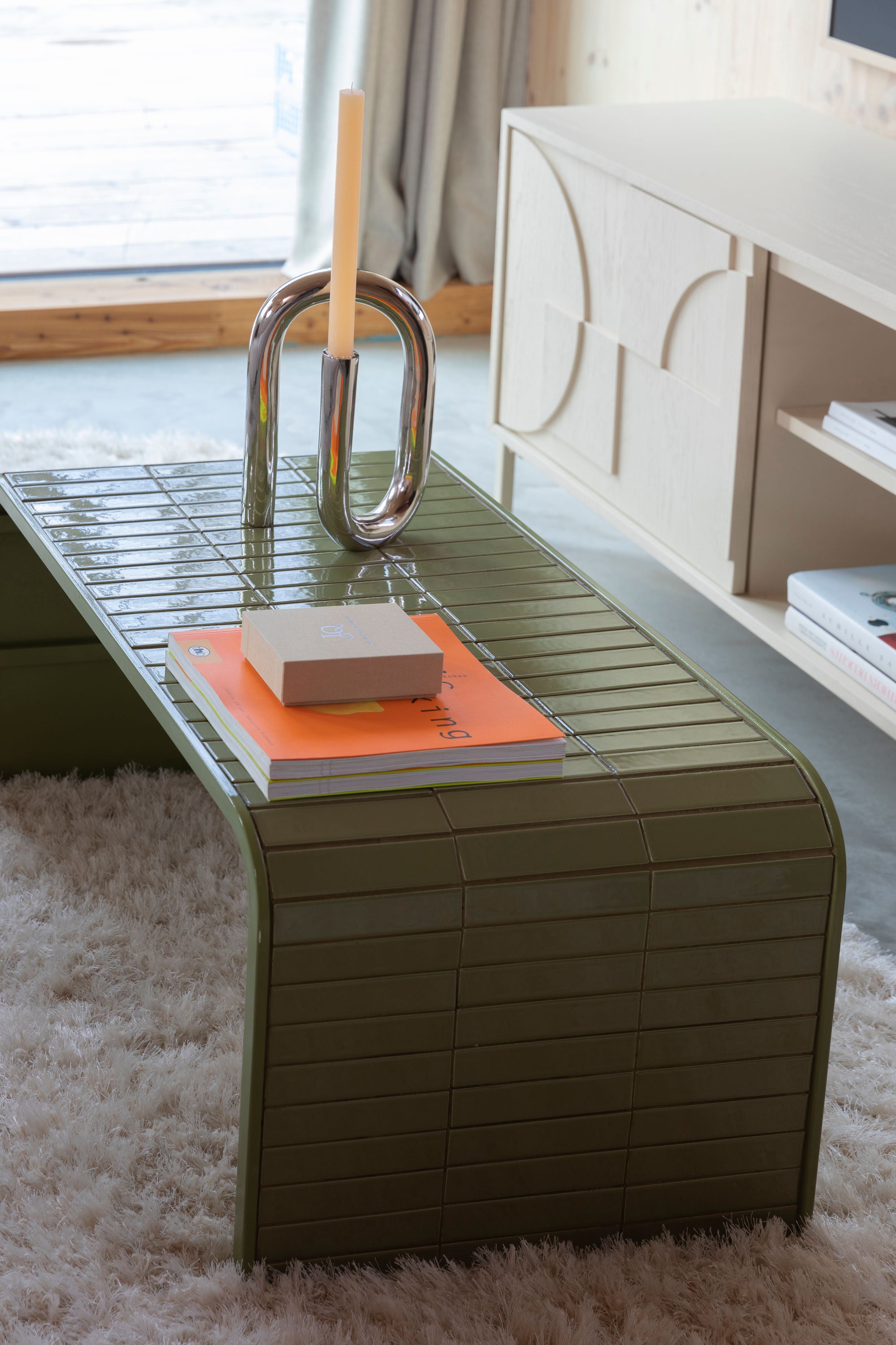 Zuiver Green Tiles Curved Coffee Table